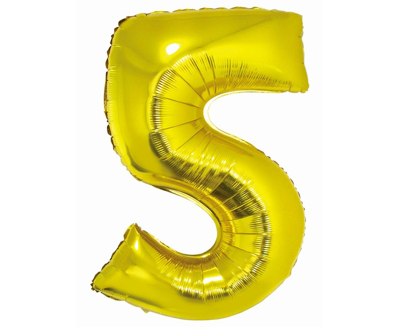 NUMBER  5 HELIUM GOLD  76CM CH-SZL5