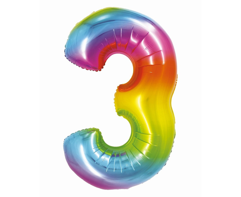 RAINBOW HELIUM BALLOON NR 3 76CM CH-STC3