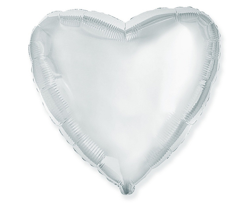 HELIUM BALLOON 18” SILVER  HEART BH18 OKAZJE 3