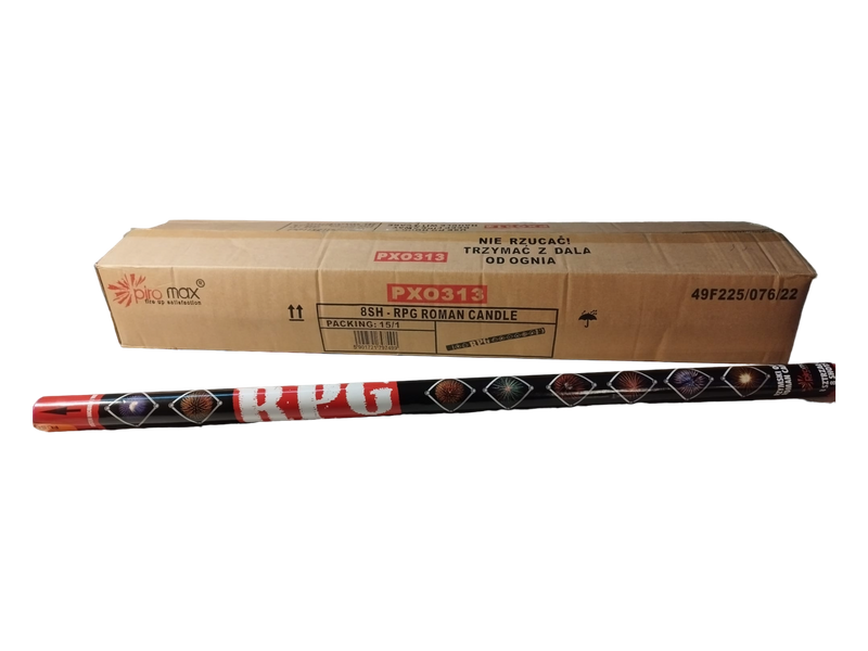 FULL BOX RPG ROMAN CANDLE 8 SHOTS  30MM PXO313