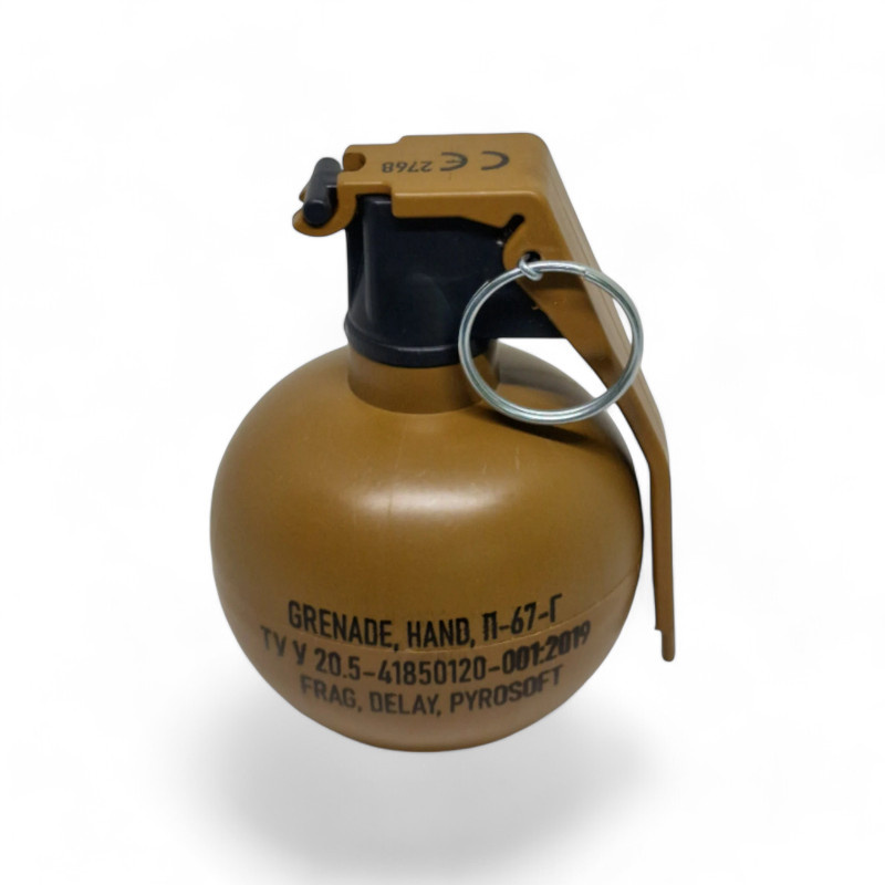 GRENADE WITH A PULL PIN WITH CHALK OR TALC