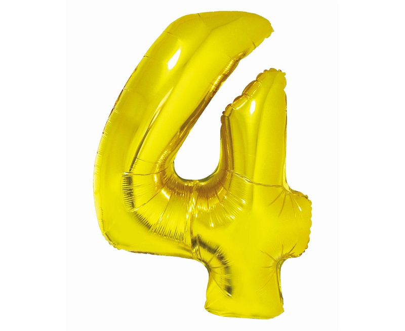 NUMBER  4 HELIUM GOLD  76CM CH-SZL4