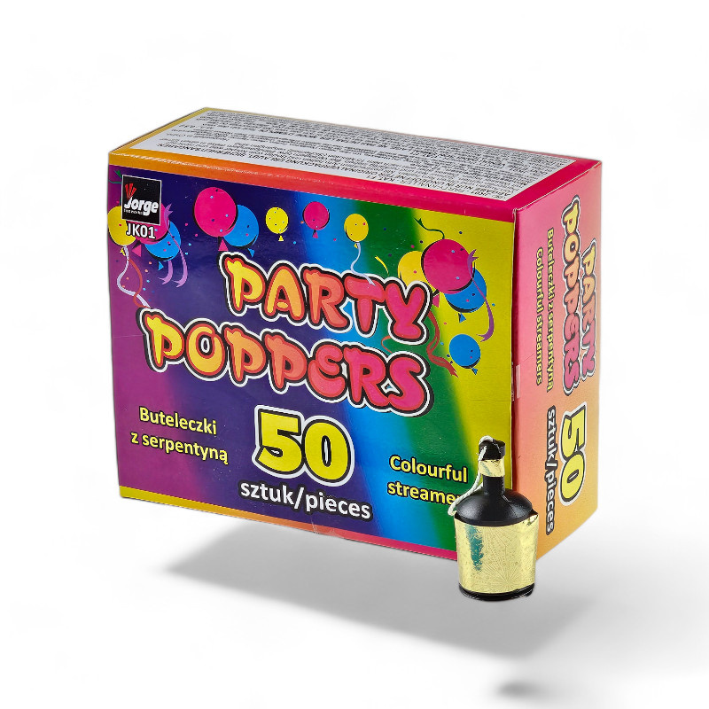 PARTY POPPERS KONFETTI W BUTELCE 50 SZT JK01