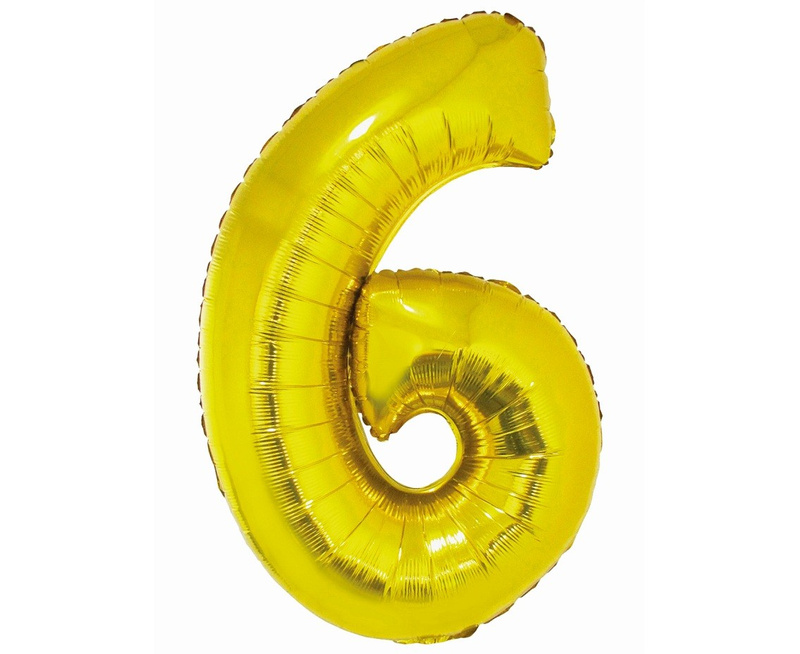 NUMBER  6 HELIUM GOLD  76CM CH-SZL6