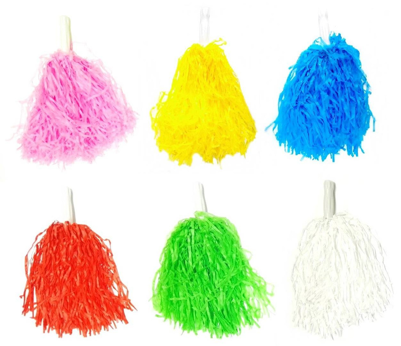 CHEERLEADER POM POMS WITH A HANDLE
