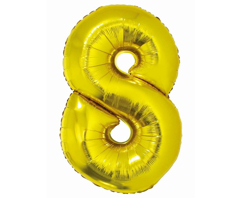 NUMBER  8 HELIUM GOLD  76CM CH-SZL8