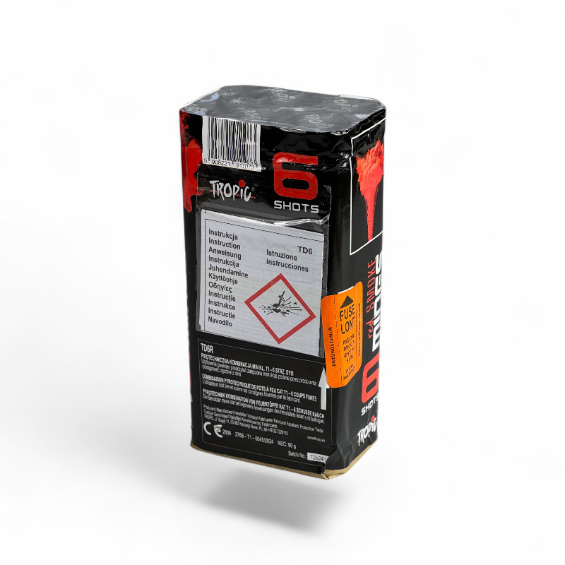 WYRZUTNIA DYMÓW 6 STRZAŁÓW  CZERWONA TD6R