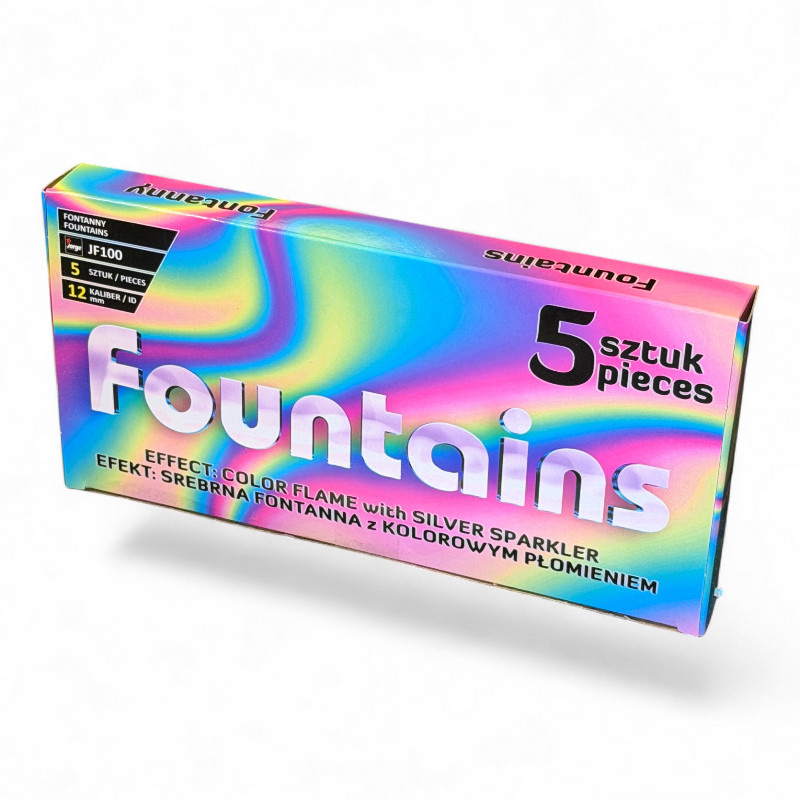 FOUNTAINS  COLOR FLAME WITH SILVER SPARKLER