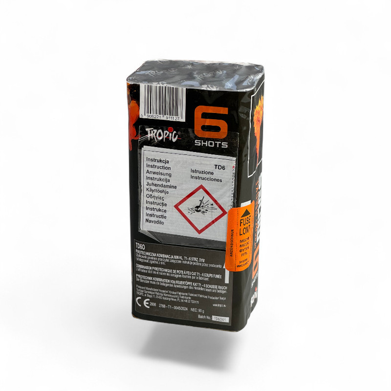 WYRZUTNIA DYMÓW 6 STRZAŁÓW POMARAŃCZOWA TD6O