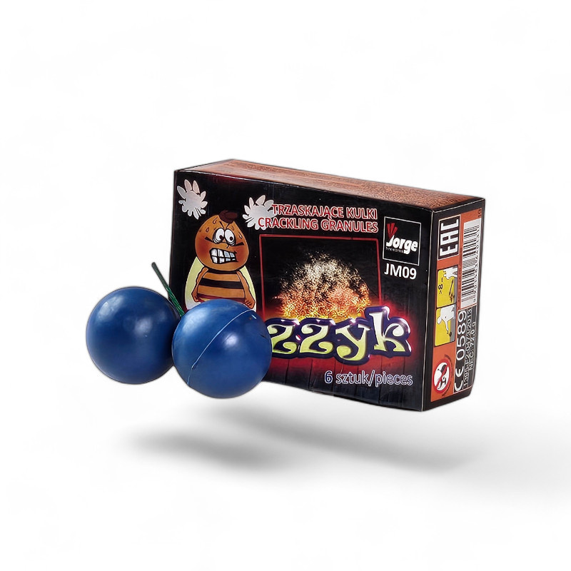 BZZZYK LARGE CRACKLING  BALLS 6 PCS  JM09