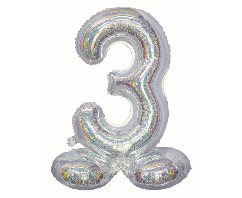 NUMBER  3 STANDING HOLOGRAPHIC 72CM CS-BSR3