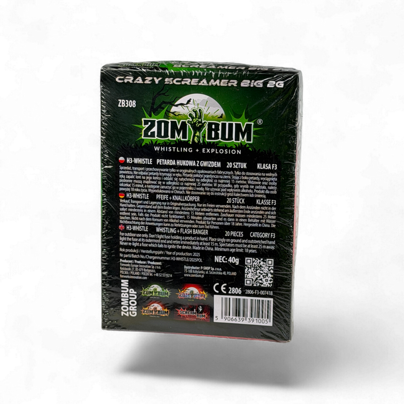 CRAZY SCREAMER BIG 2G PETARDY 20 SZTUK ZB308