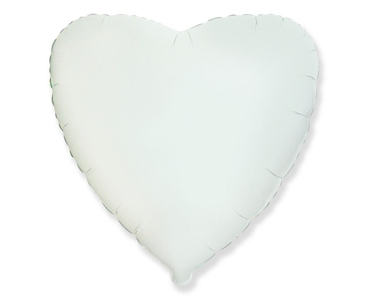 WHITE HEART HELIUM 18” BALLOON BH18 OKAZJE