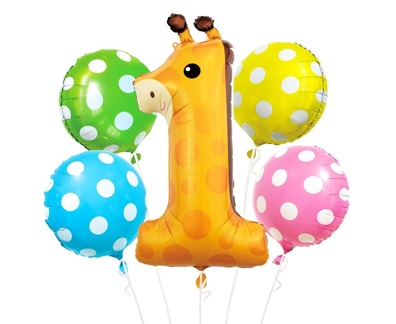 HELIUM BALOON SET OF GIRAFFE 1 5 PCS BZ-HZR1