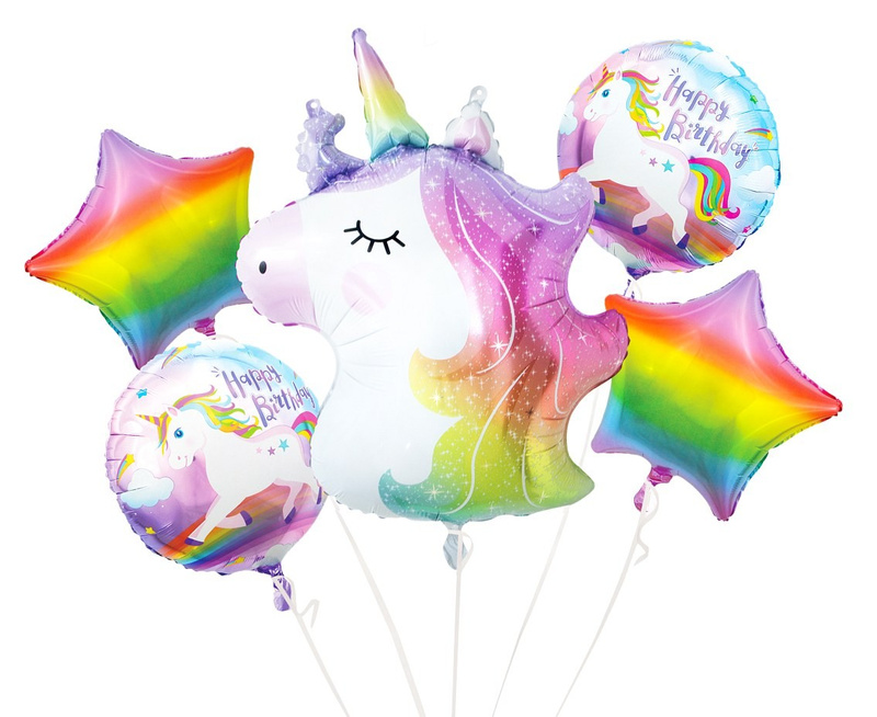 HELIUM BALOON SET OF UNICORN 5 PCS BZ-HJED